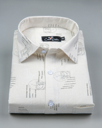 Gloster Cream with Mahendi Print shirts for Men