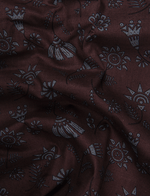 Cotton Printed Marrun with Gray Flower Shirts for Men