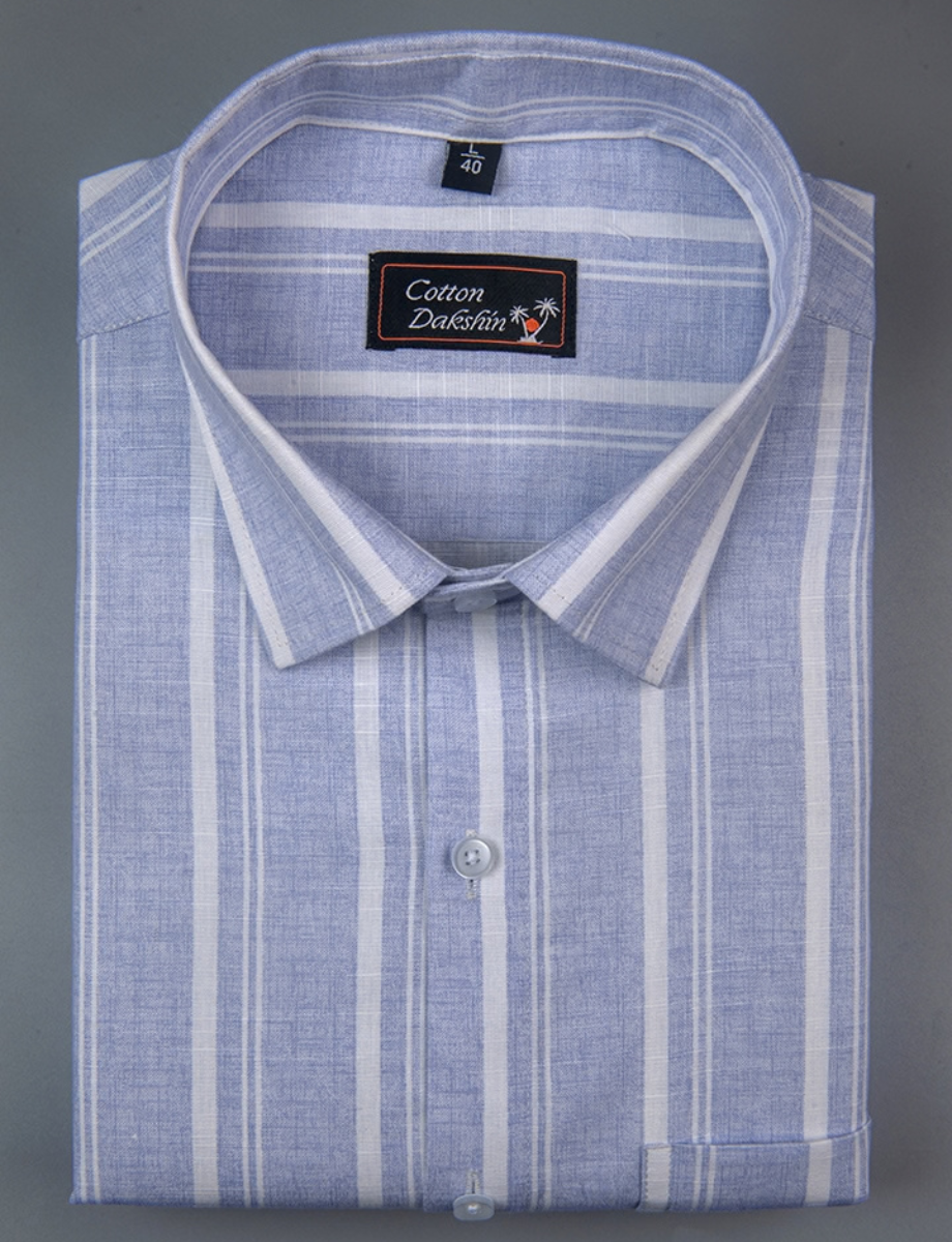 Slub Linen Lavenderwith White Lining Shirts for Men