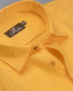 Slub Linen Dark Yellow Colour Shirts for Men