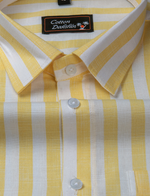 Linen Boss Patta Yellow Colour Shirts