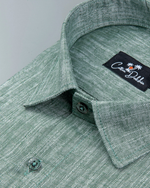 Linen Bottle Green Colour Shirt for Men