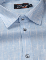 Euro Linen Sky Blue with Lining Shirts for Men