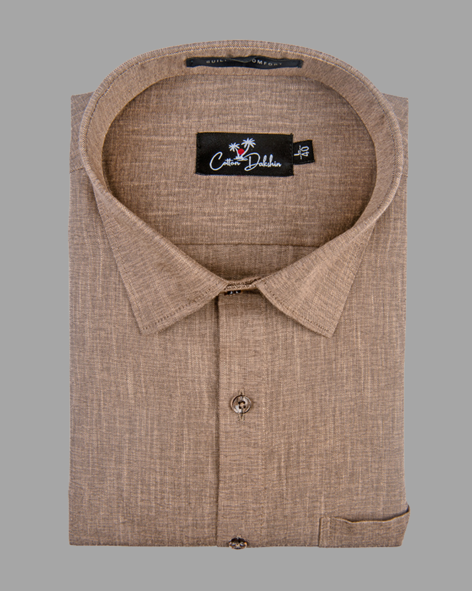 Blended Linen Fone Colour Shirts For Men