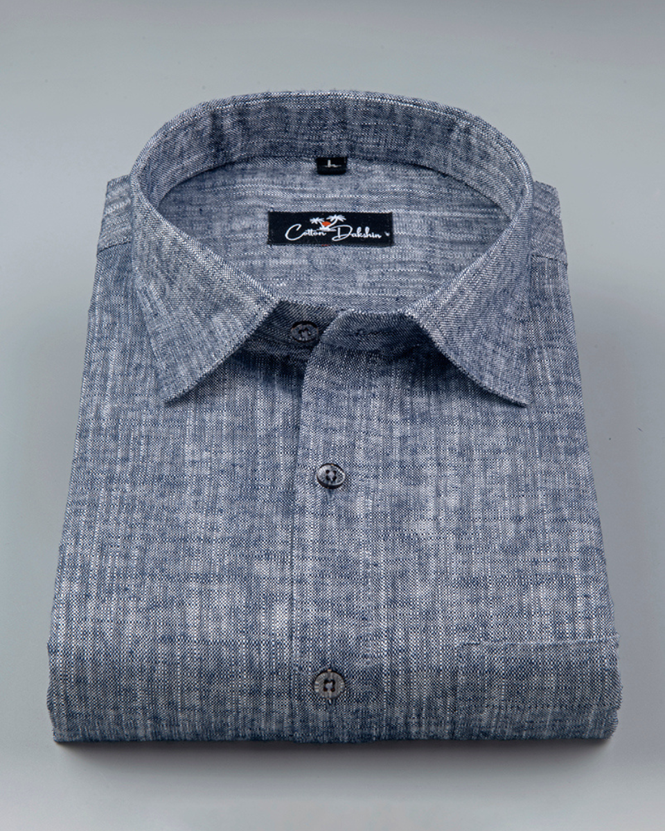 Linen Nevy Blue Colour Shirt for Men