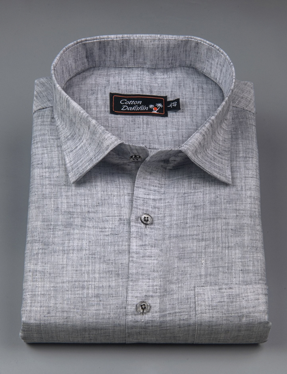 Linen Light Gray Colour Shirts for Men