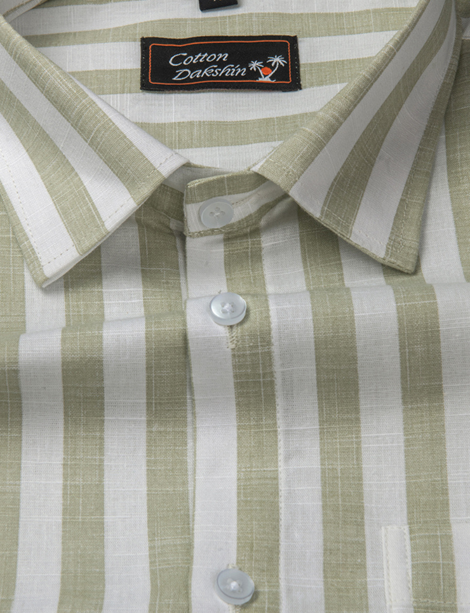 Linen Boss Patta Pista Green Colour Shirts