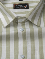 Linen Boss Patta Pista Green Colour Shirts