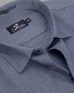 Blended Linen Ice Gray Colour Shirts For Men