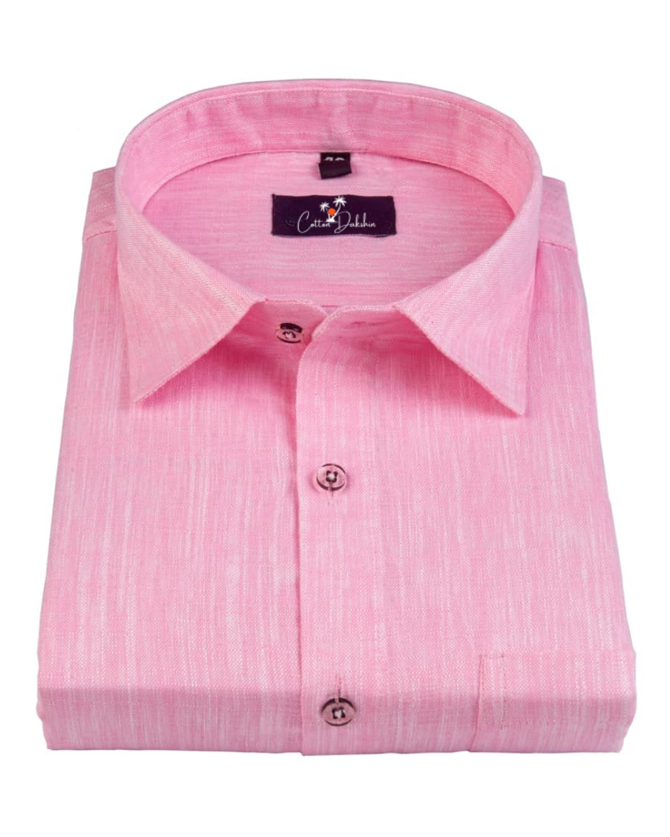 Linen Light Pink Colour Shirts for Men