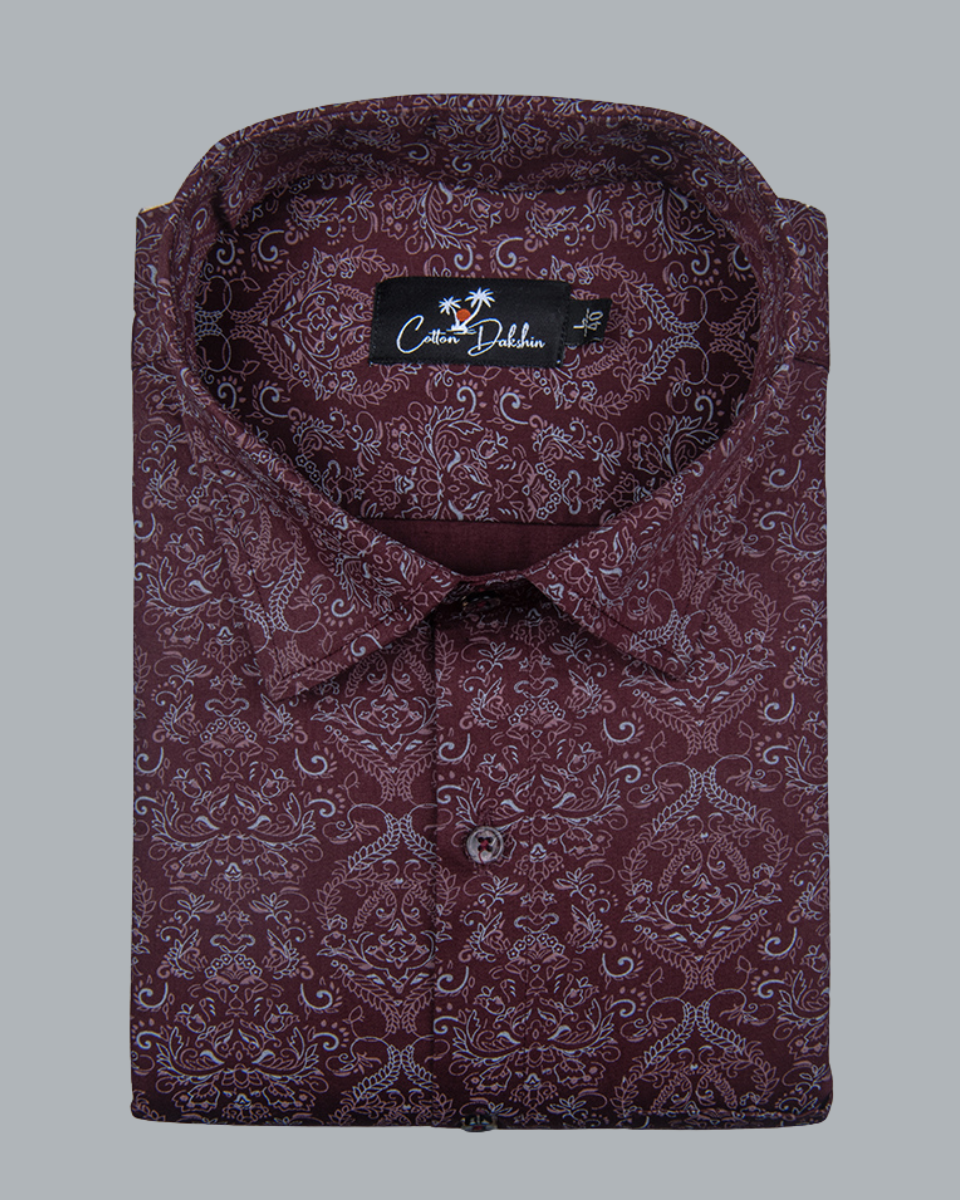 Cotton Marrun Rajwada Print Shirts for Men