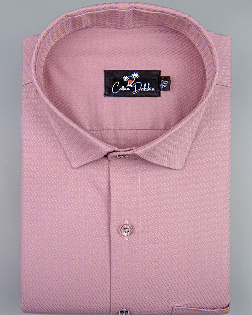 Peach Colour Dobby Cotton Shirts for Men