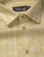 Euro Linen Yellow Golden with Lining Shirts for Men