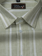 Slub Linen Pista Green with White Lining Shirts for Men