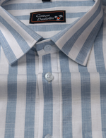 Linen Boss Patta Blue Colour Shirts
