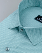 Sea Green Colour Dobby Cotton Shirts for Men
