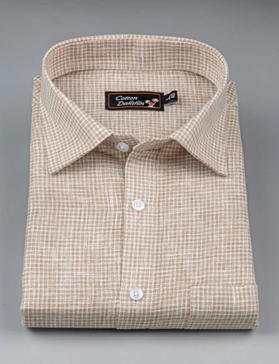 Linen Fone Colour Checks Shirts for Men
