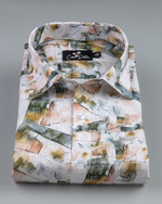 Belgium Linen Bristol Green Mix Print Shirts for Men