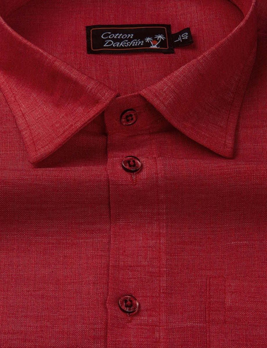 Linen Red Colour Shirts for Men