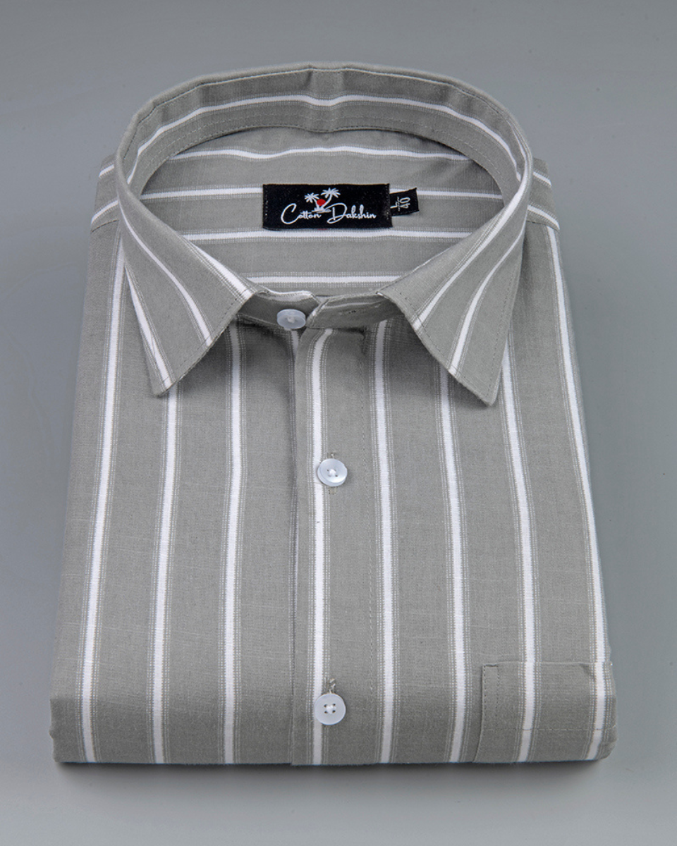 Linen Gray with White Lining Shirts for Men