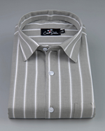 Linen Gray with White Lining Shirts for Men
