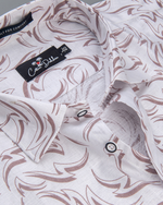 Linen White With Marun Print Shirts
