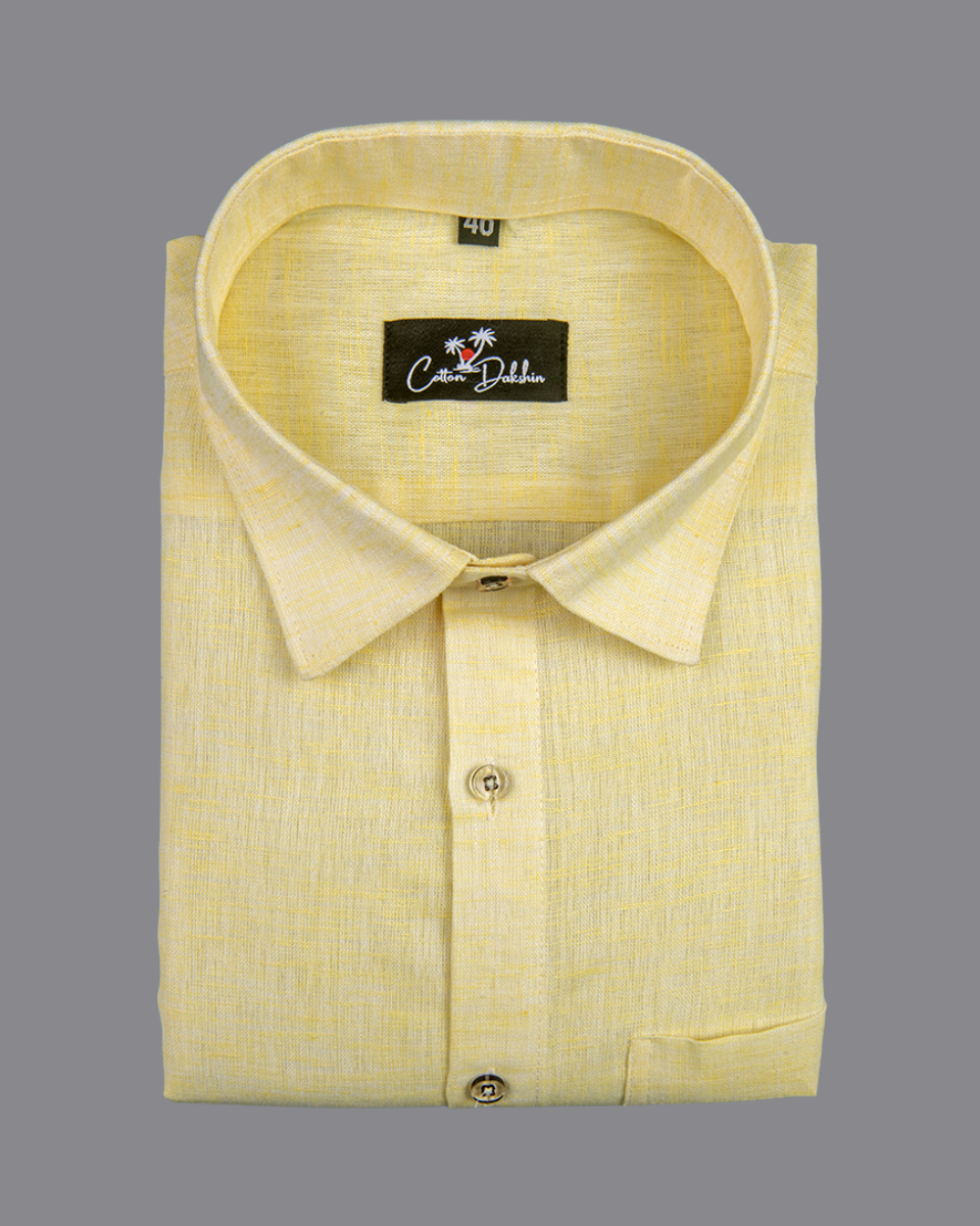 Linen Lemon Colour shirts for Men