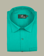 Cotton Rama Green Colour Shirts for Men