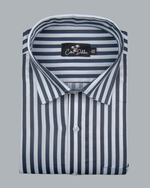 Cotton White with Navy Blue Linning Shirts for Men