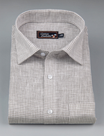Linen Gray Colour Checks Shirts for Men