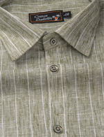 Euro Linen Pista Green with Lining Shirts for Men