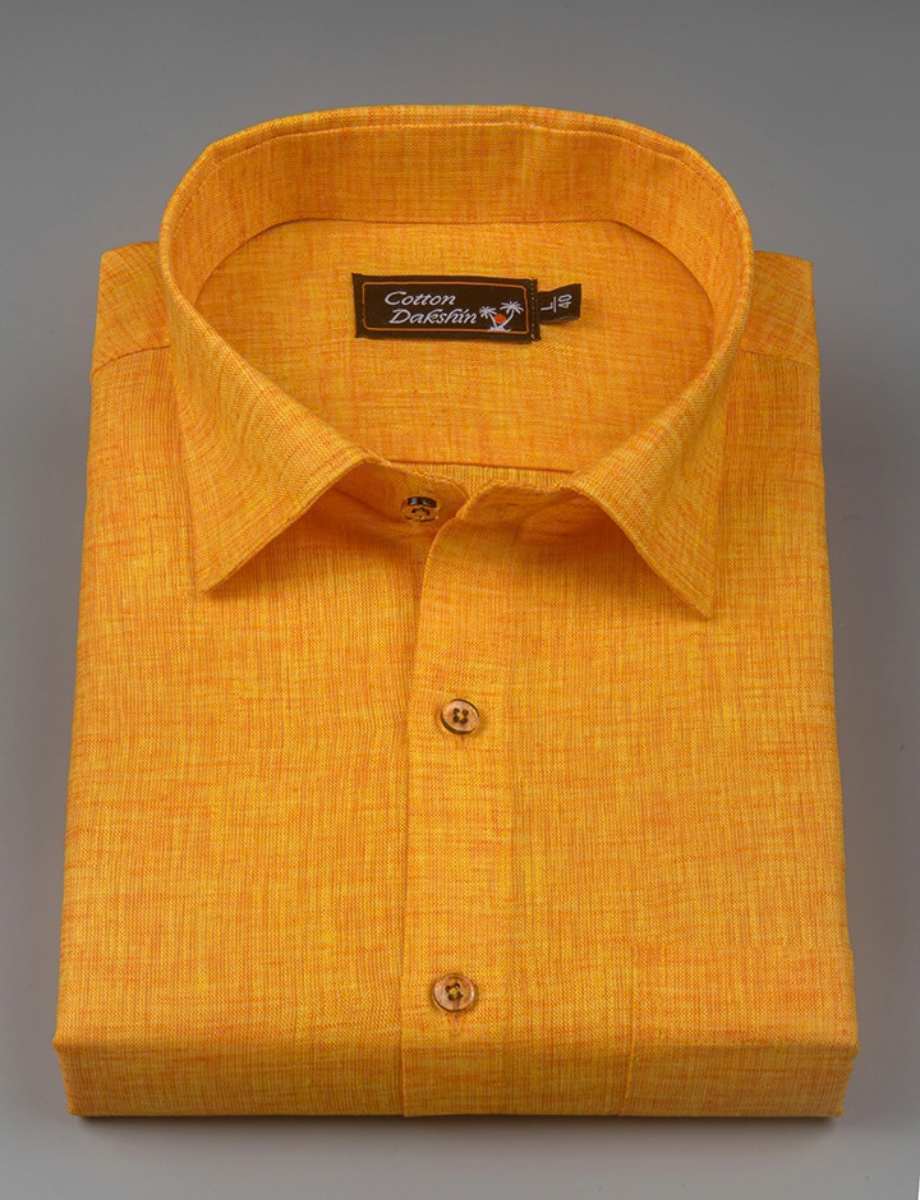 Linen Mustard Colour Shirts for Men