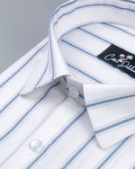 Linen White with Blue Lining Shirts for Men