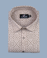 Linen Light fone with Dark fone Geometric Print Shirt for Men