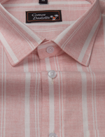 Slub Linen Peach with White Lining Shirts for Men