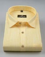 Linen Light Yellow Colour Shirt for Men