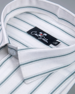 Linen White with Bottle Green Lining Shirts for Men