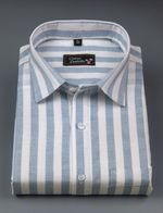 Linen Boss Patta Blue Colour Shirts