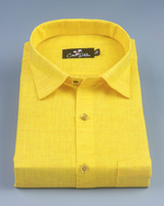 Linen golden yellow Colour Shirts for Men