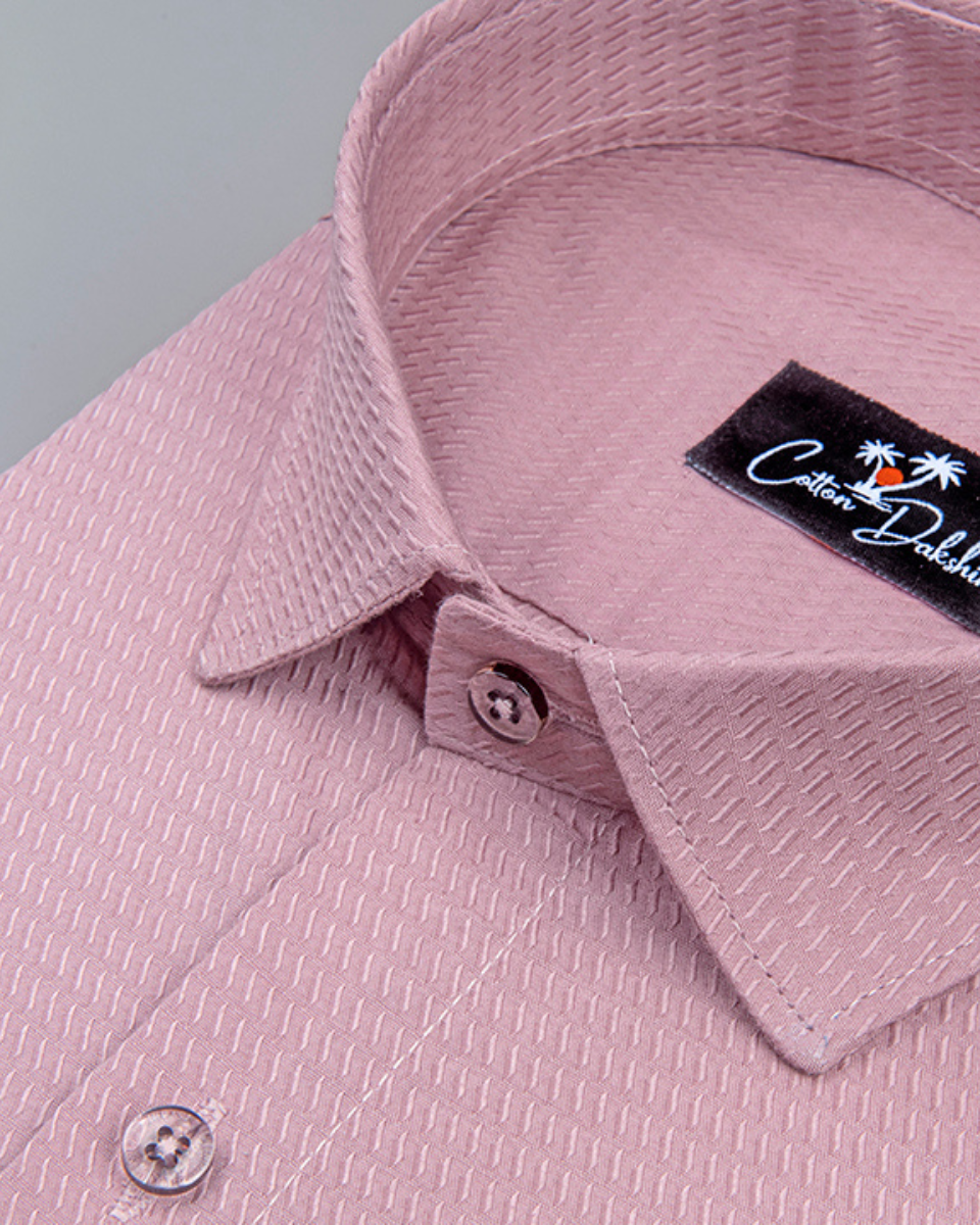 Peach Colour Dobby Cotton Shirts for Men