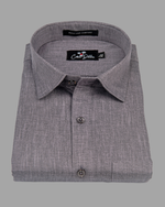 Blended Linen Gray Colour Shirts For Men