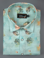 Linen Prime Rama with Fone Flower Print Shirts for Men