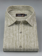 Euro Linen Pista Green with Lining Shirts for Men