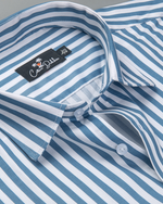 Cotton White with Blue Lining Shirts for Men