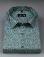 Cotton Printed Rama Green Colour Shirts for Men