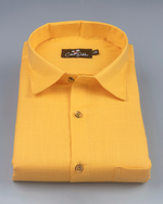 Slub Linen Dark Yellow Colour Shirts for Men