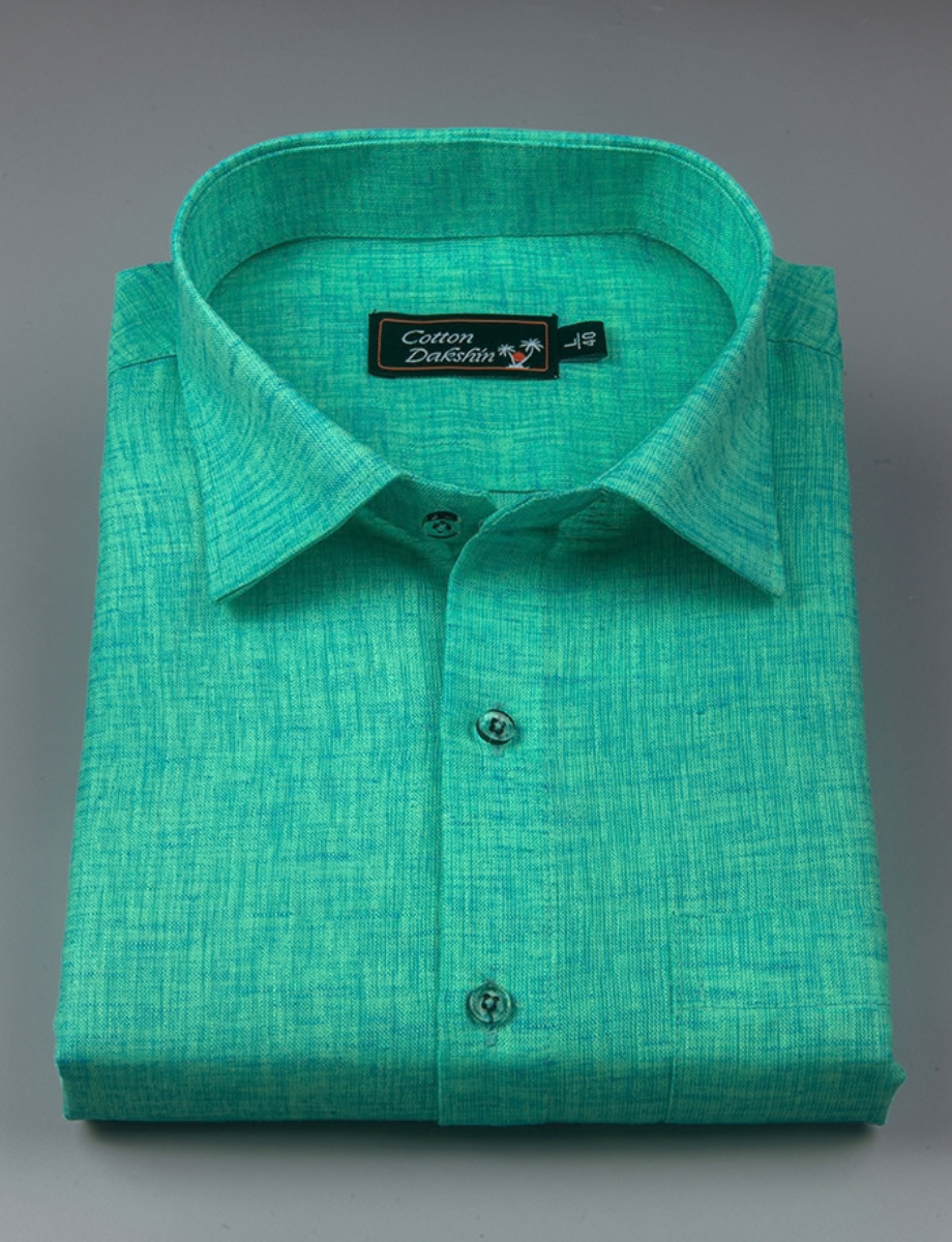 Linen Rama Blue Mix Colour Shirts for Men