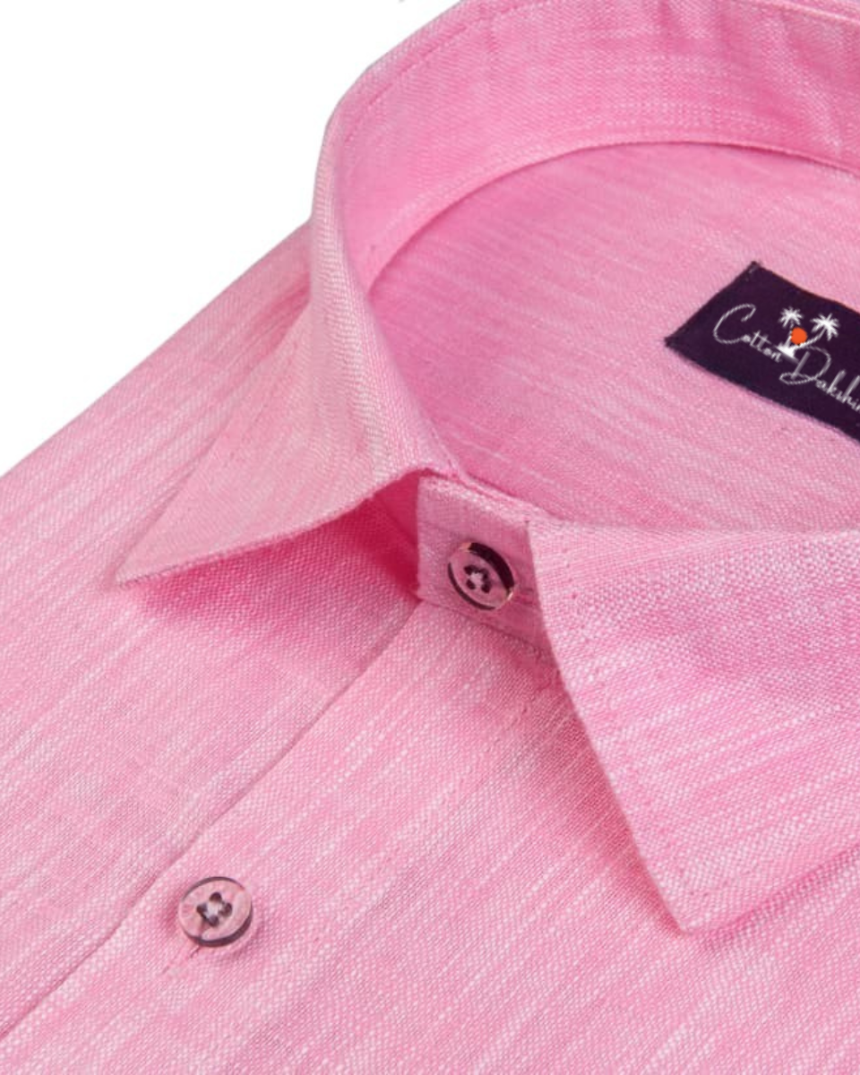 Linen Light Pink Colour Shirts for Men