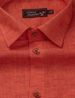 Linen Dark Peach Colour Shirts for Men