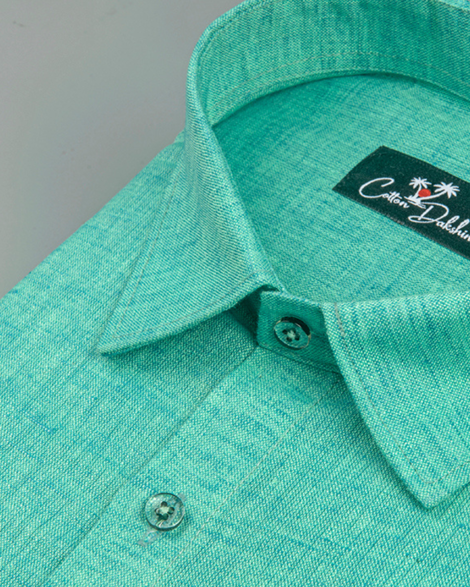 Linen Rama Green Colour shirts for Men